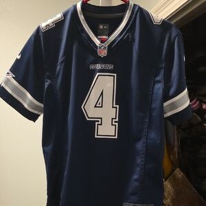 Youth Large NFL Cowboys Jersey. Navy And White.